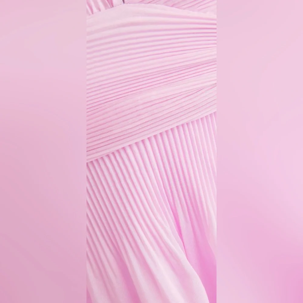 Women's Pleated Mini Dress - Picture 4 of 7